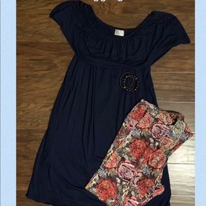 Dress off the shoulder and leggings. Size small